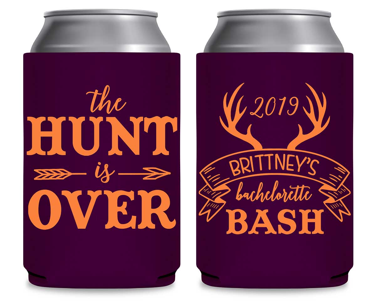 The Hunt Is Over Bachelorette 1A Foldable Can Koozies Wedding Gifts for Guests