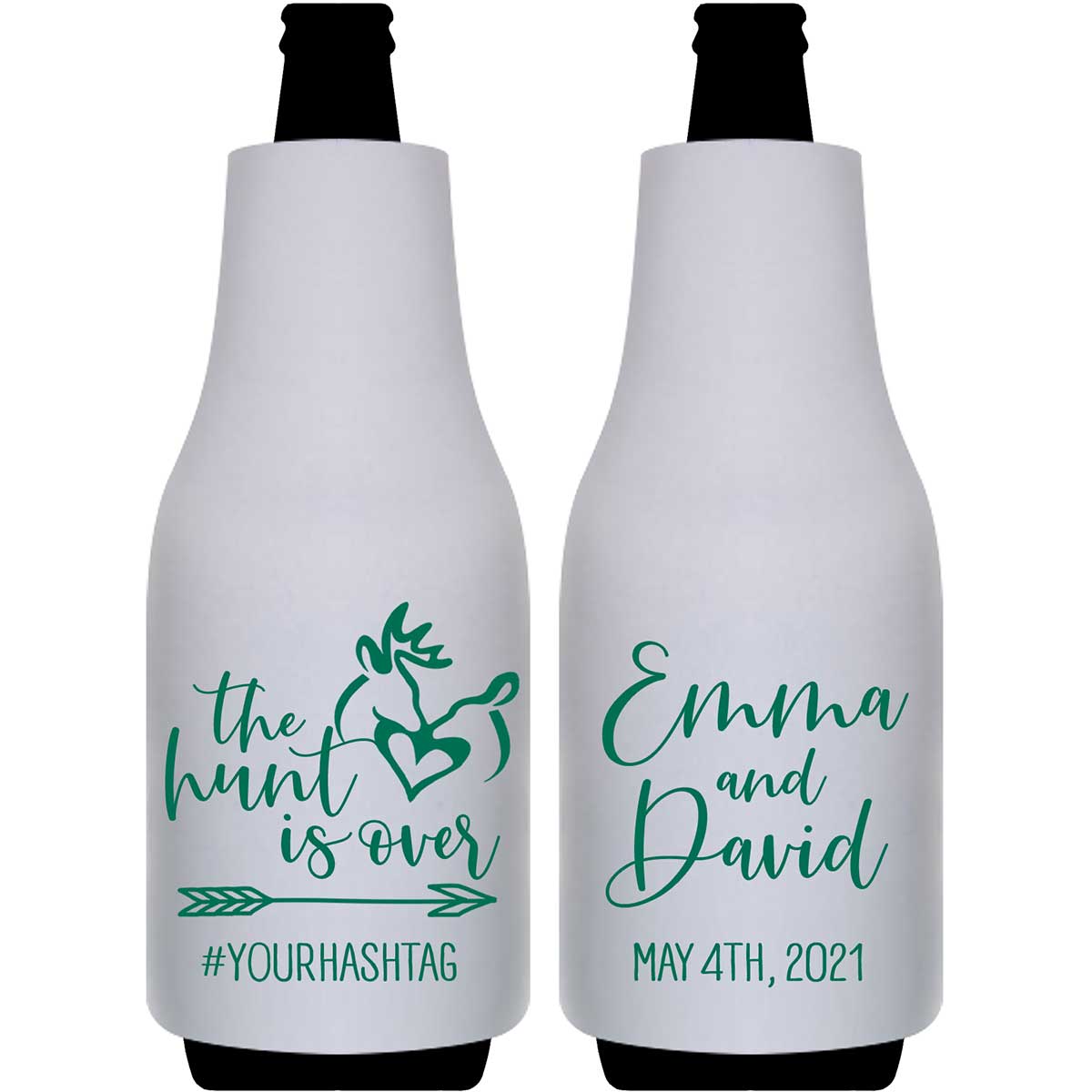 The Hunt Is Over 2A Foldable Bottle Sleeve Koozies Wedding Gifts for Guests