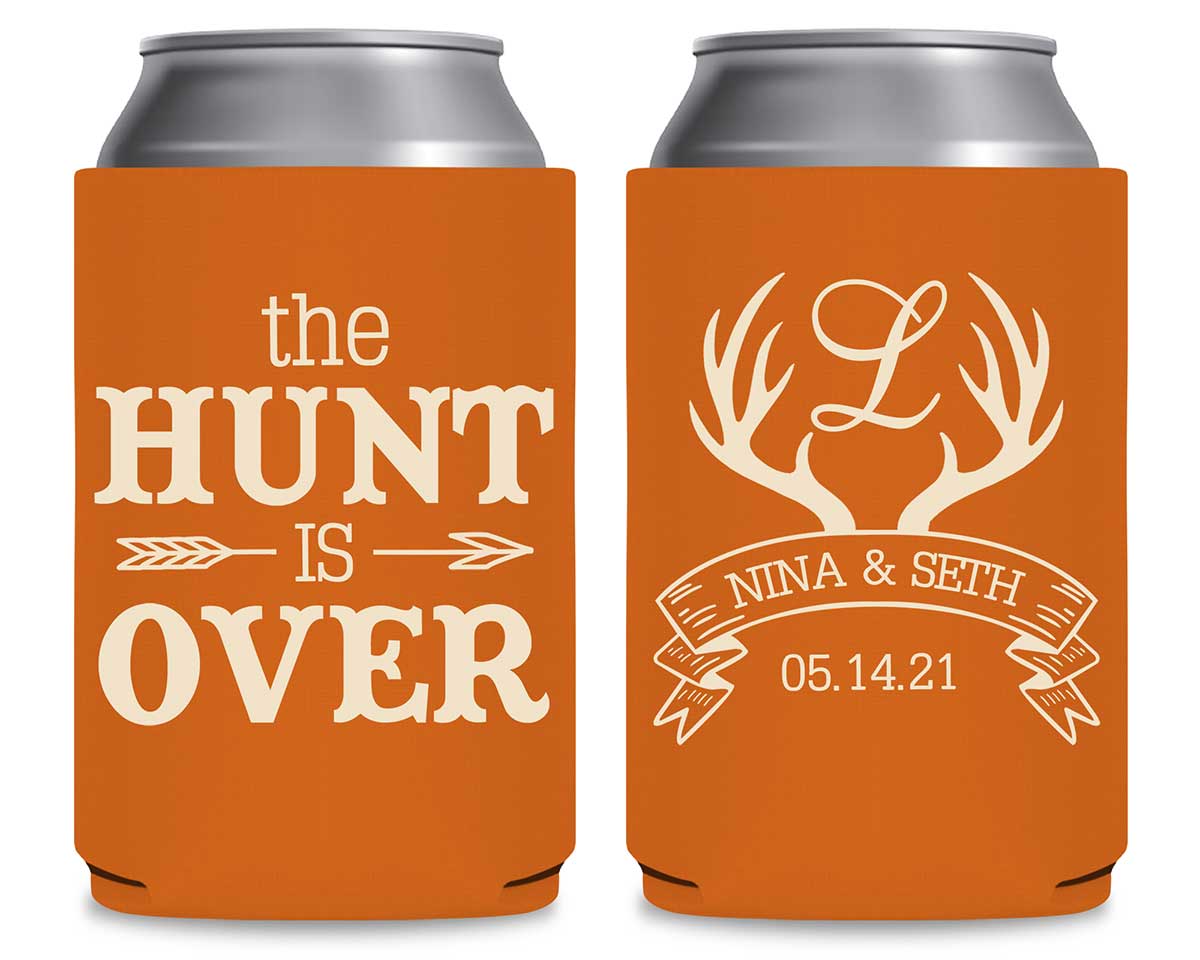 The Hunt Is Over 4A Foldable Foam Can Koozies Wedding Gifts for Guests