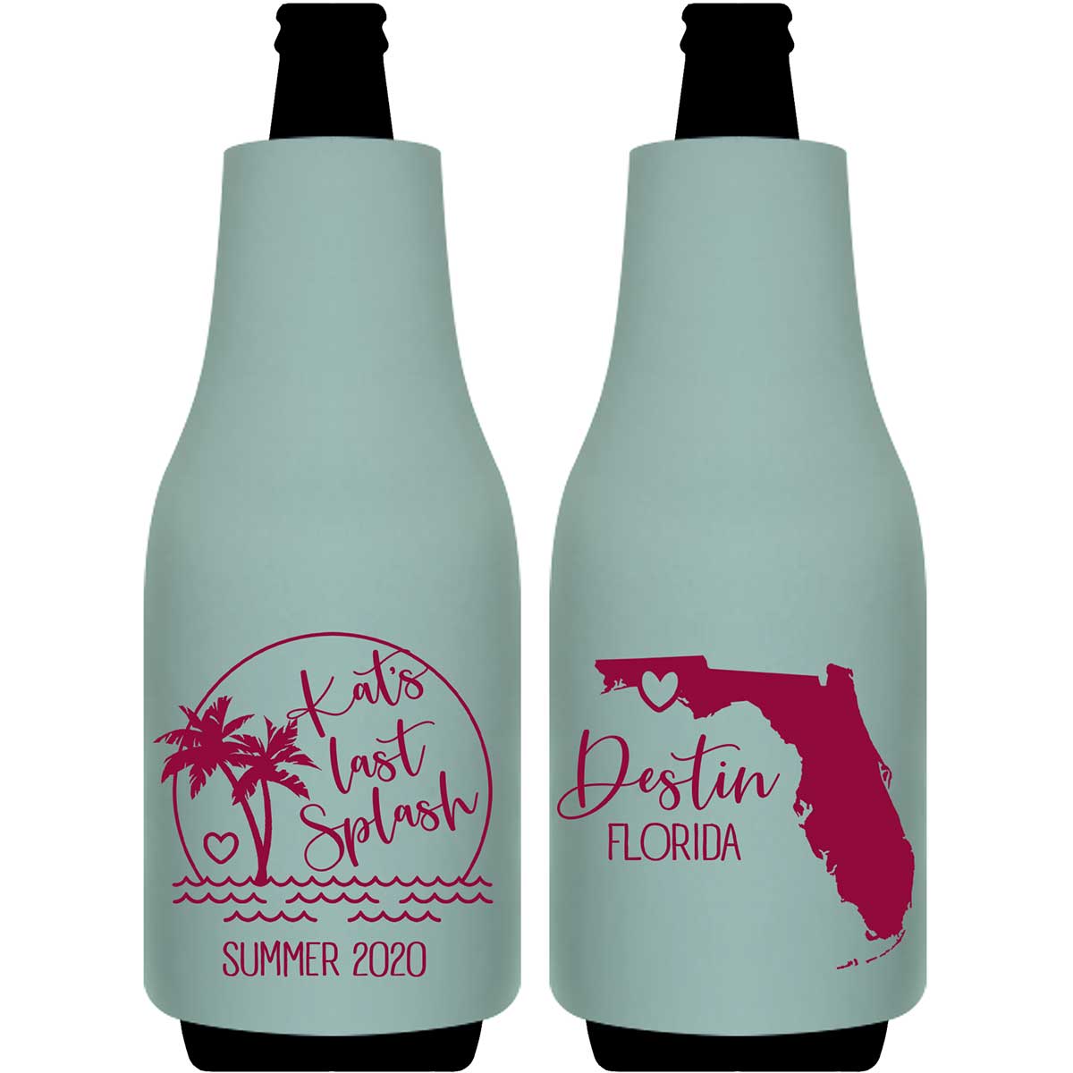 The Last Splash 1A Any Map Foldable Bottle Sleeve Koozies Wedding Gifts for Guests