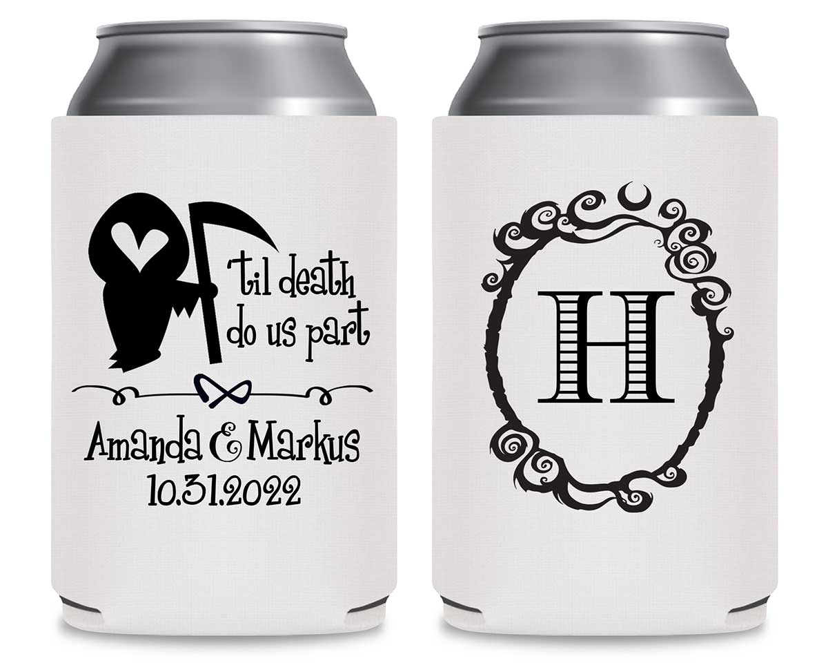Til Death Do Us Part 1A Grim Reaper Foldable Can Koozies Wedding Gifts for Guests