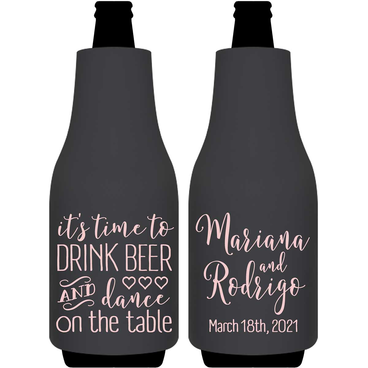 Time To Drink Beer & Dance On The Table 1A Foldable Bottle Sleeve Koozies Wedding Gifts for Guests