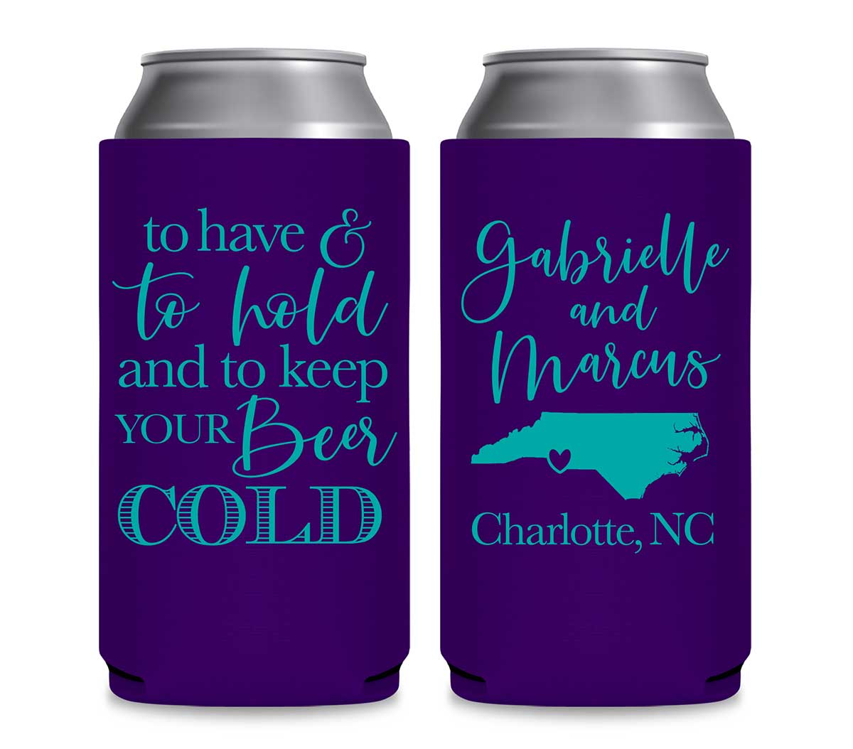 To Have & To Hold Keep Your Beer Cold 2B Foldable 12 oz Slim Can Koozies Wedding Gifts for Guests