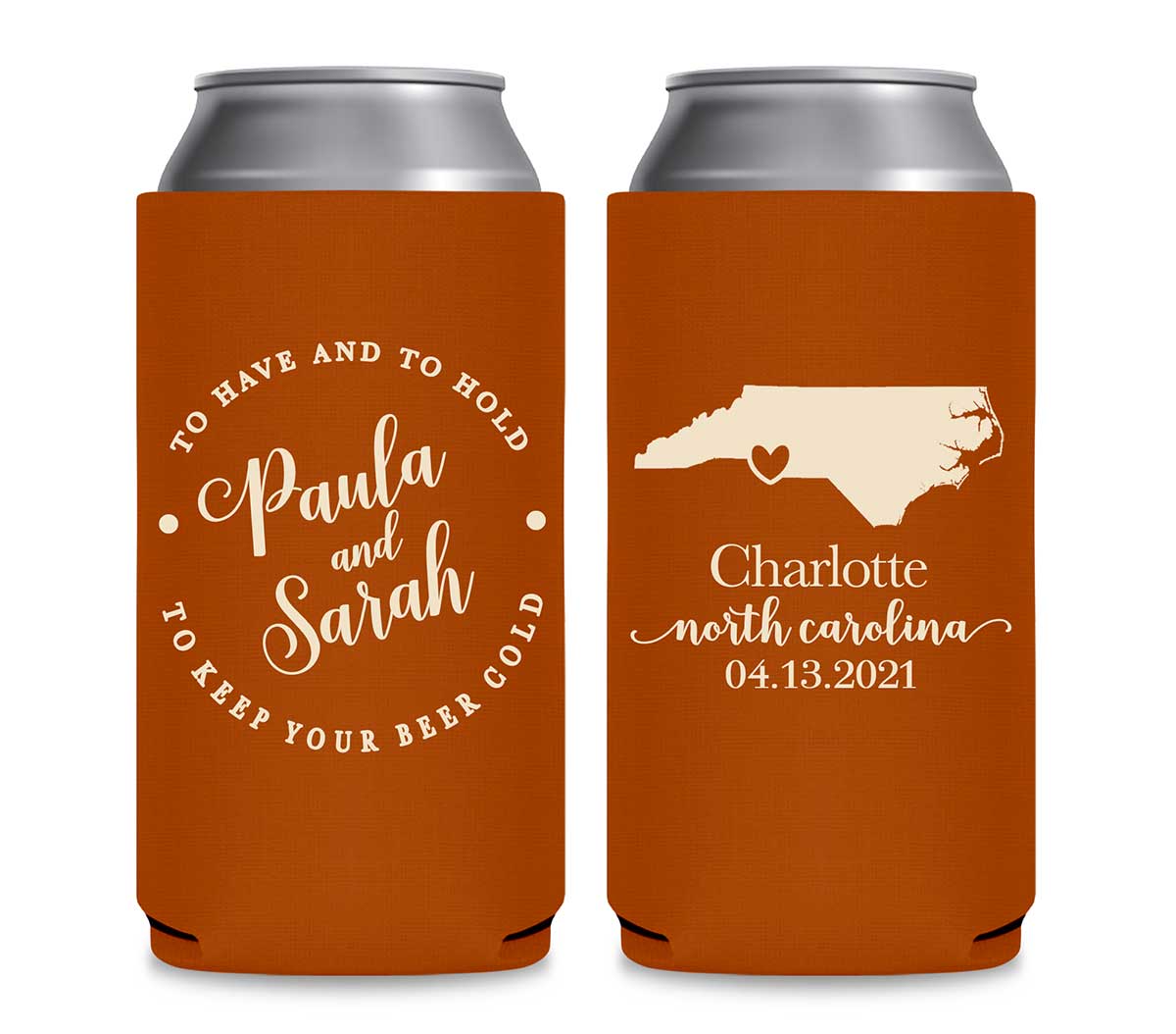 To Have & To Hold Keep Your Beer Cold 3B Foldable 12 oz Slim Can Koozies Wedding Gifts for Guests