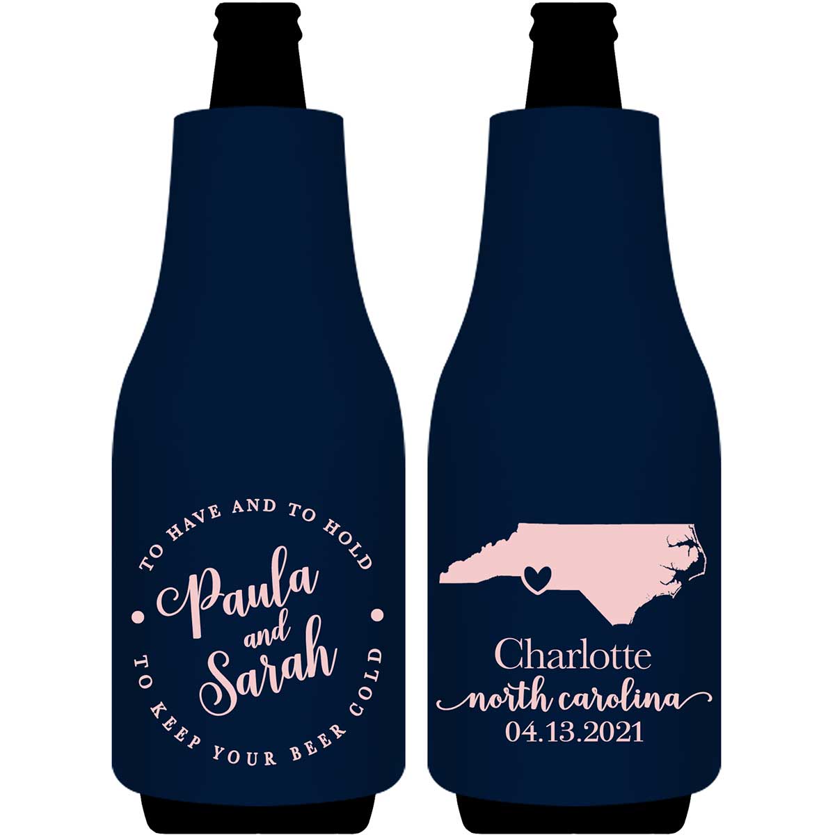 To Have & To Hold Keep Your Beer Cold 3B Foldable Bottle Sleeve Koozies Wedding Gifts for Guests