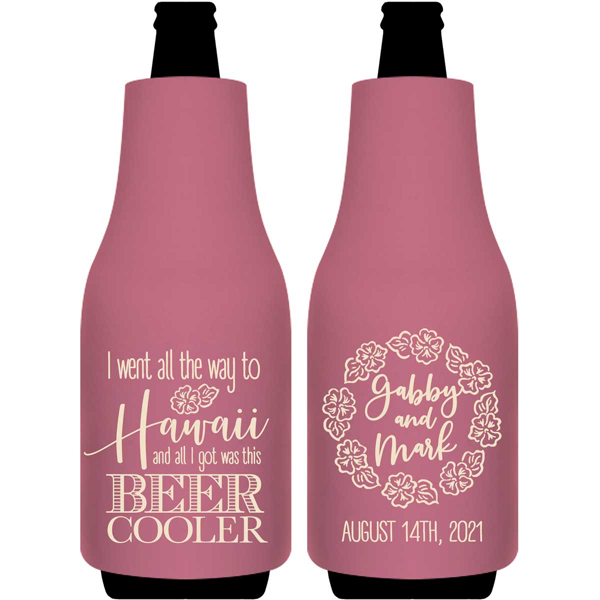 Tropical Floral Love 1A Any Location Foldable Bottle Sleeve Koozies Wedding Gifts for Guests