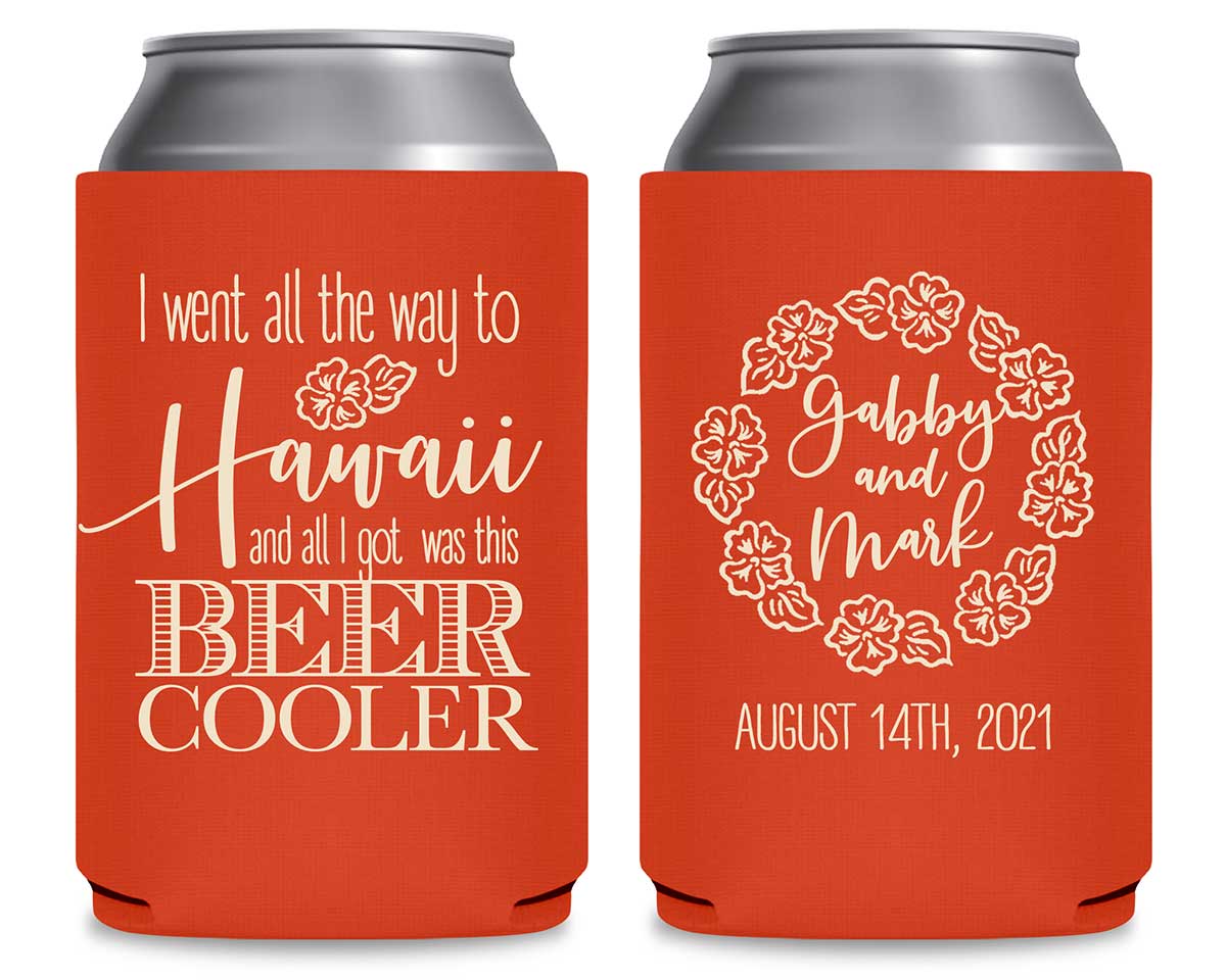 Tropical Floral Love 1A Any Location Foldable Can Koozies Wedding Gifts for Guests