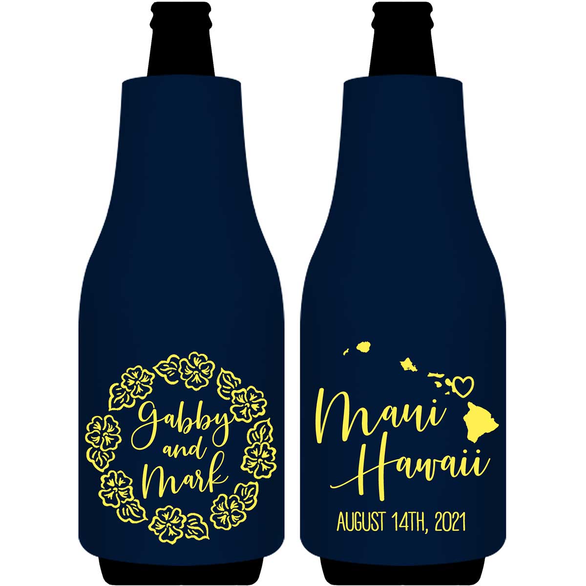 Tropical Floral Love 1B Any Location Foldable Bottle Sleeve Koozies Wedding Gifts for Guests