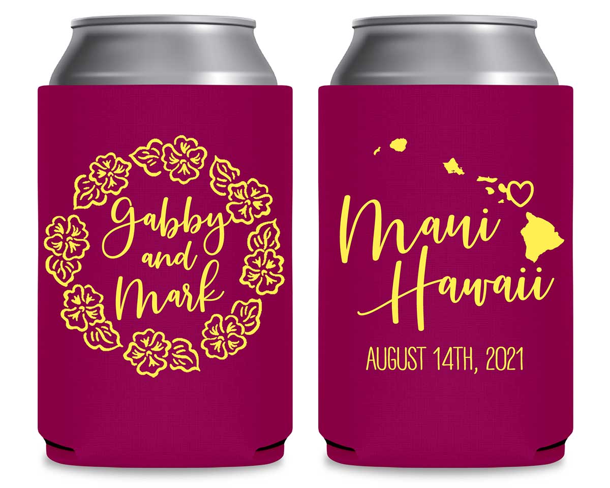 Tropical Floral Love 1B Any Location Foldable Can Koozies Wedding Gifts for Guests