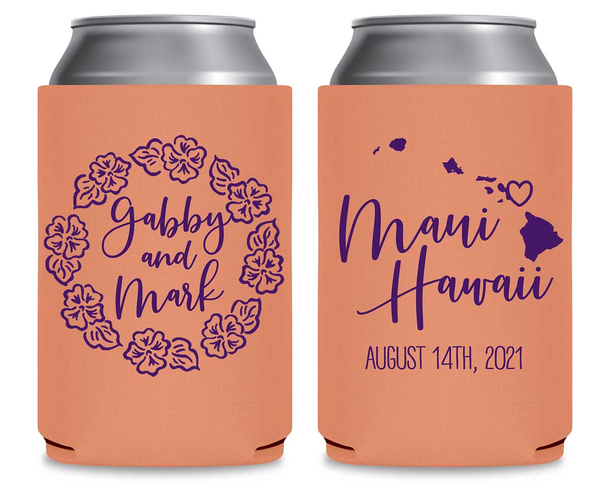 Tropical Floral Love 1B Any Location Foldable Can Koozies Wedding Gifts for Guests