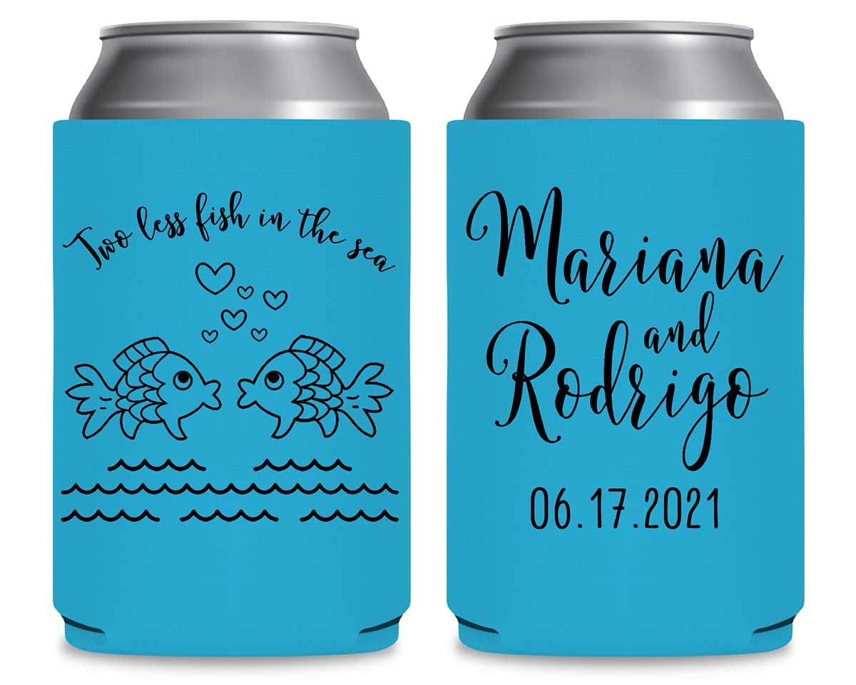 Two Less Fish In The Fish 1A Foldable Can Koozies Wedding Gifts for Guests