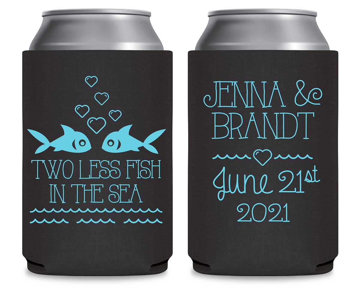 Two Less Fish In The Fish 2A Foldable Can Koozies Wedding Gifts for Guests