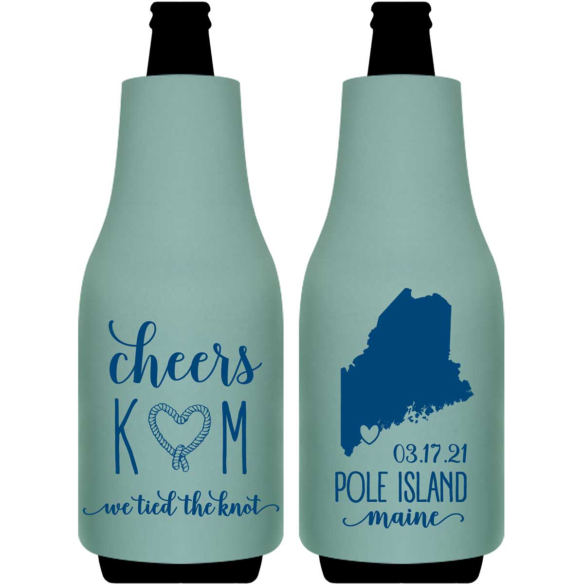 We Tied The Knot 2A Any Map Foldable Bottle Sleeve Koozies Wedding Gifts for Guests