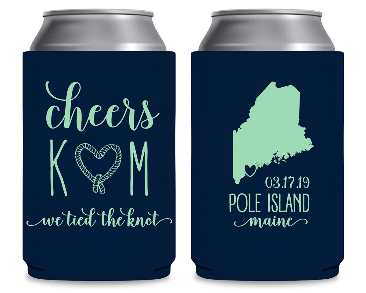 We Tied The Knot 2A Any Map Foldable Can Koozies Wedding Gifts for Guests