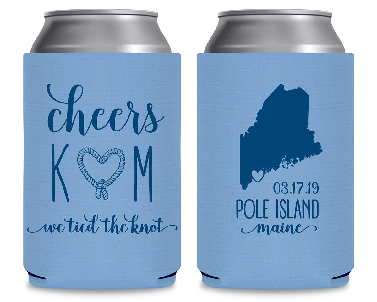 We Tied The Knot 2A Any Map Foldable Can Koozies Wedding Gifts for Guests
