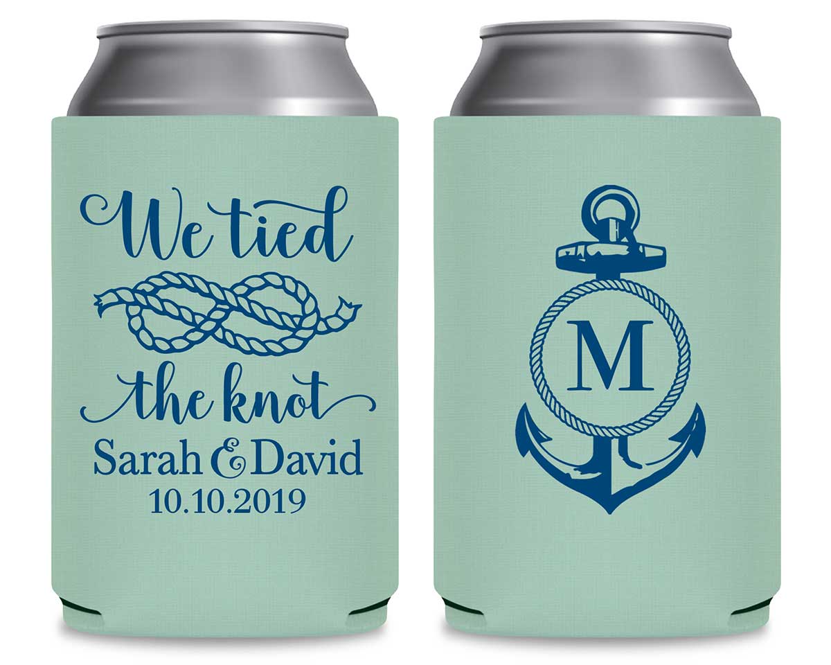 We Tied The Knot 3A Anchor Foldable Can Koozies Wedding Gifts for Guests