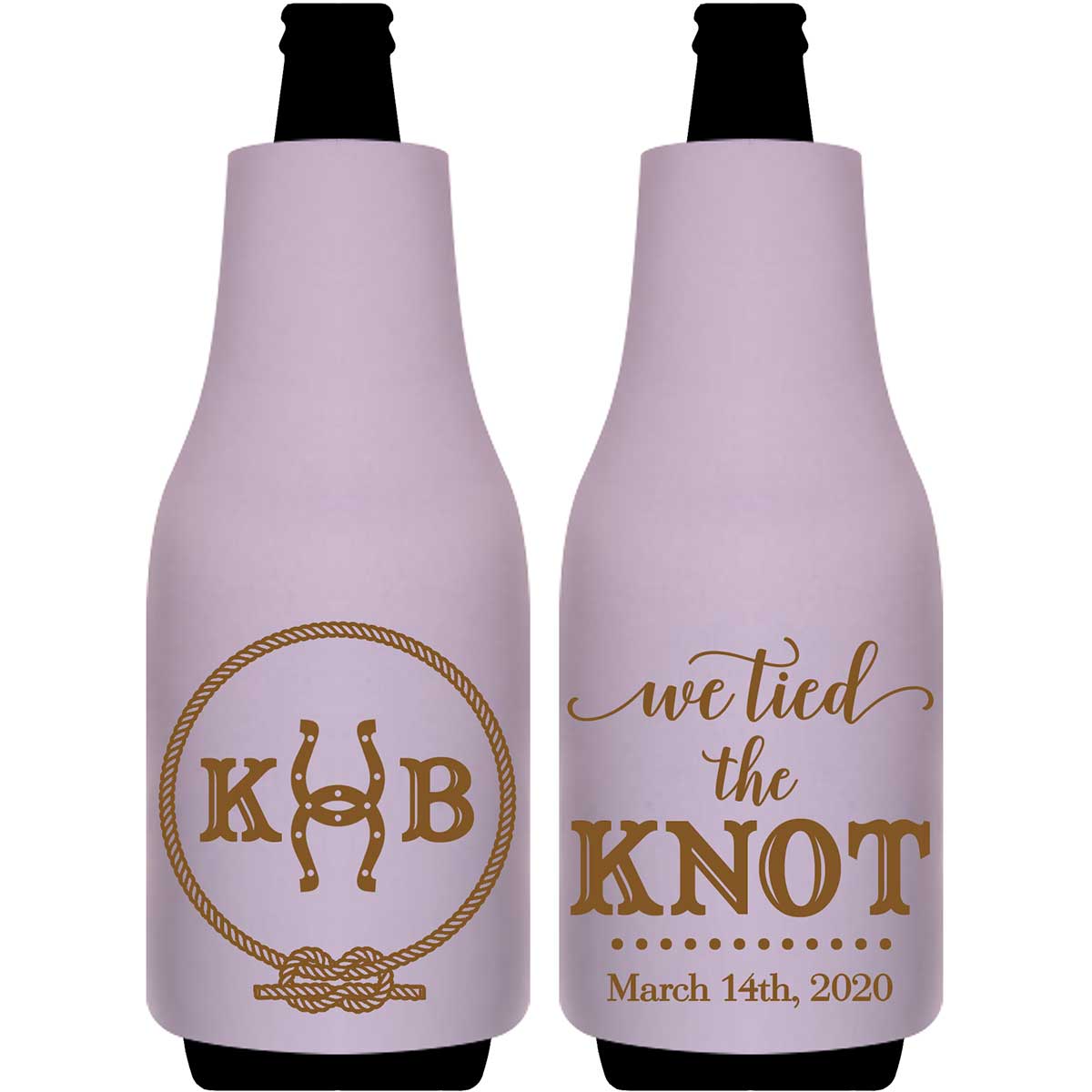 We Tied The Knot 4A Horse Shoe Foldable Bottle Sleeve Koozies Wedding Gifts for Guests