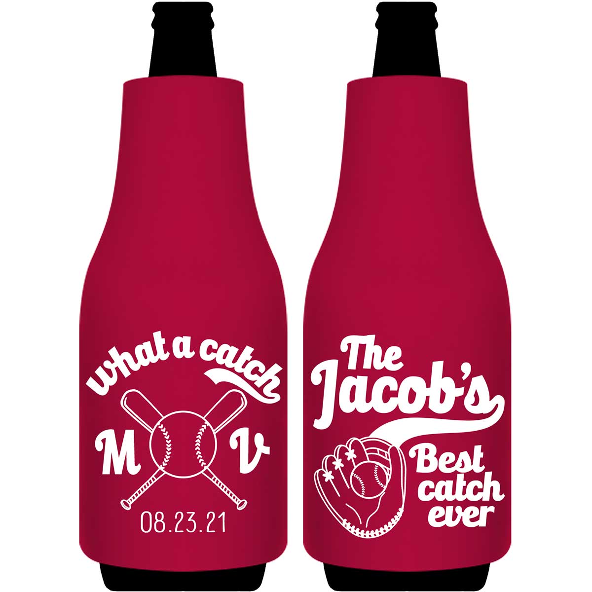 What A Catch 1A Baseball Foldable Bottle Sleeve Koozies Wedding Gifts for Guests
