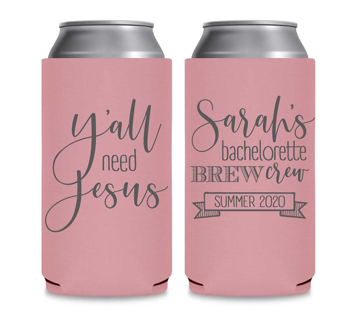Y'All Need Jesus 1A Foldable 12 oz Slim Can Koozies Wedding Gifts for Guests