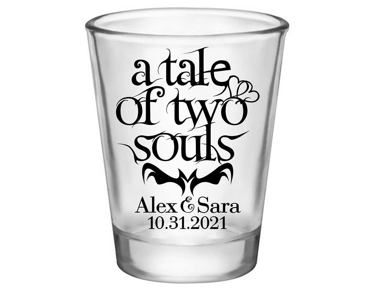 A Tale of Two Souls 1A Standard 1.75oz Clear Shot Glasses Halloween Wedding Gifts for Guests