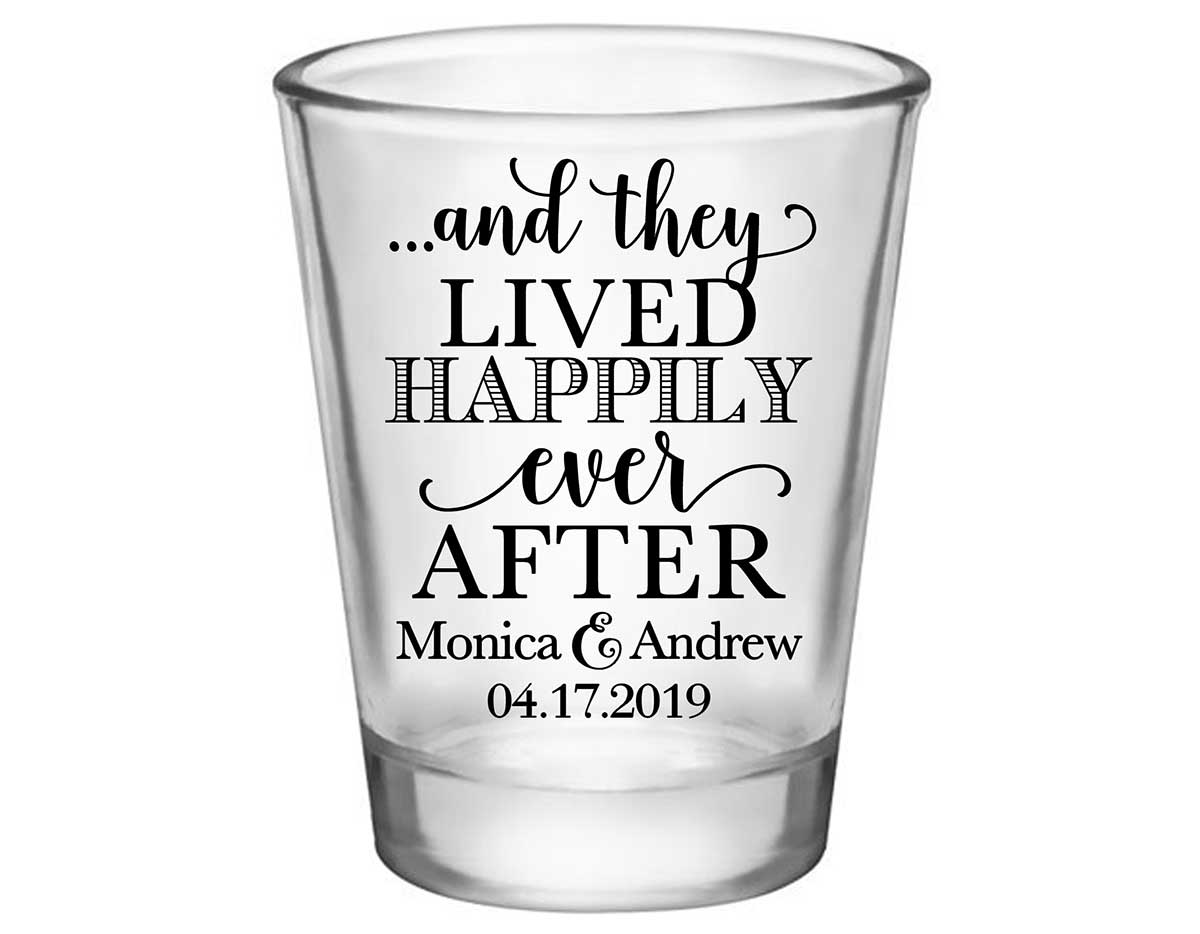 And They Lived Happily Ever After 1C Standard 1.75oz Clear Shot Glasses Fairytale Wedding Gifts for Guests
