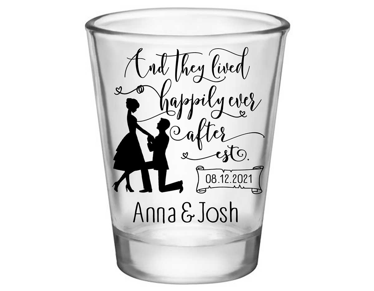 And They Lived Happily Ever After 2A Standard 1.75oz Clear Shot Glasses Fairytale Wedding Gifts for Guests