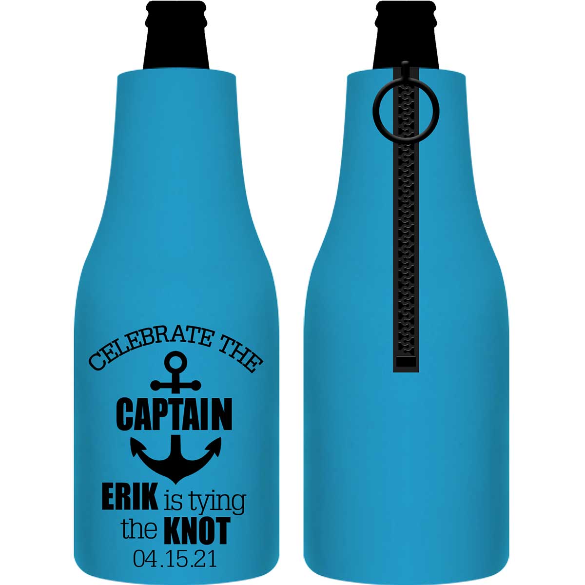 Celebrate The Captain 1A Foldable Zippered Bottle Koozies Bachelor Party Gifts for Guests