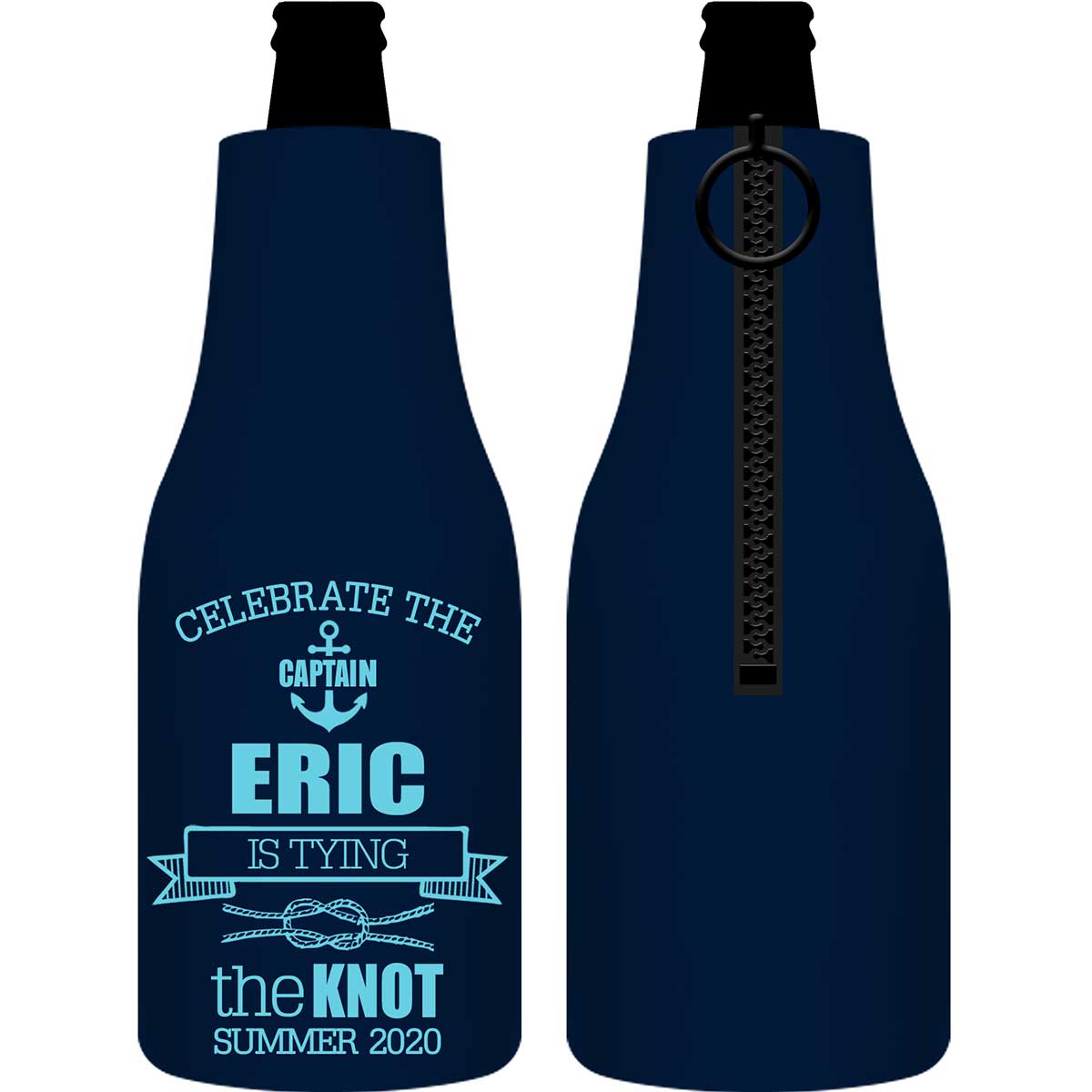 Celebrate The Captain 1B Foldable Zippered Bottle Koozies Bachelor Party Gifts for Guests