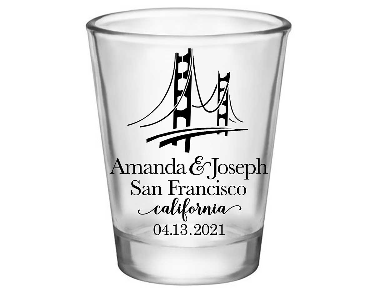 City Bound 1A Any City Standard 1.75oz Clear Shot Glasses City Wedding Gifts for Guests