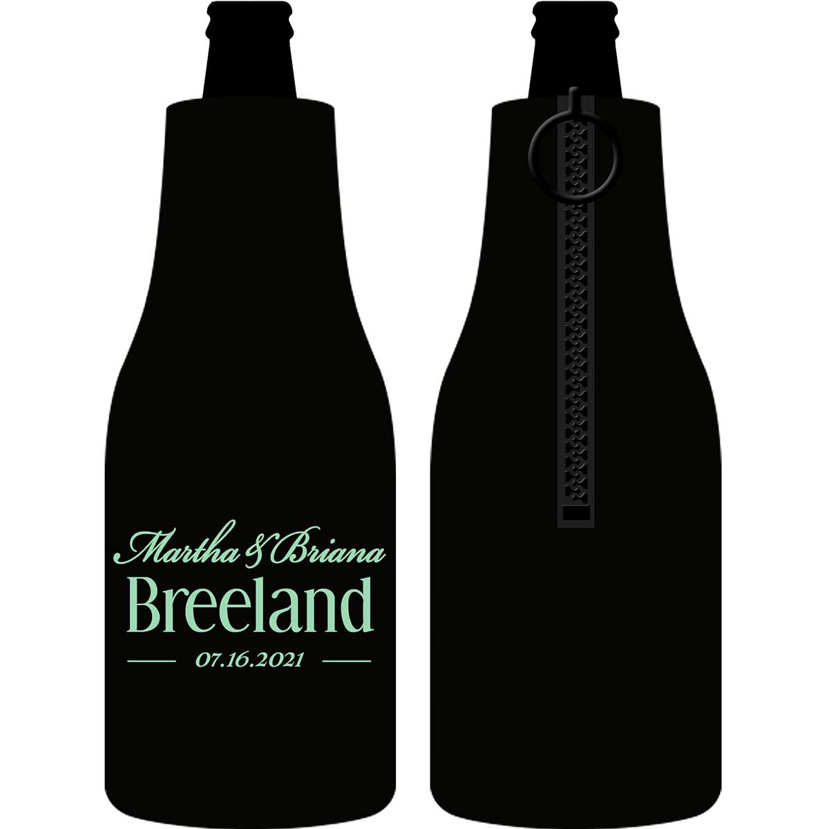 Classic Wedding Design 3A Foldable Zippered Bottle Koozies Wedding Gifts for Guests