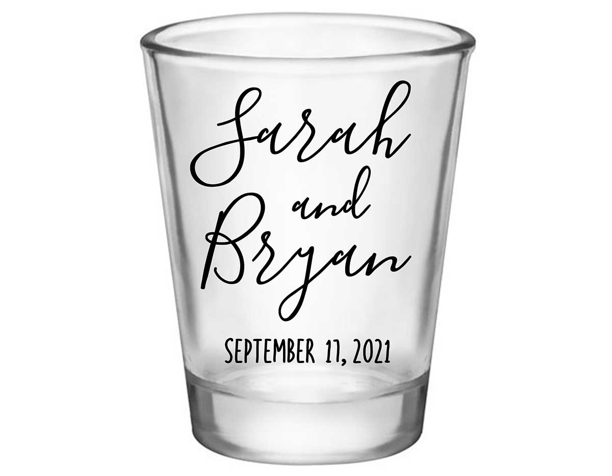 Classic Wedding Design 7A Standard 1.75oz Clear Shot Glasses Personalized Wedding Gifts for Guests