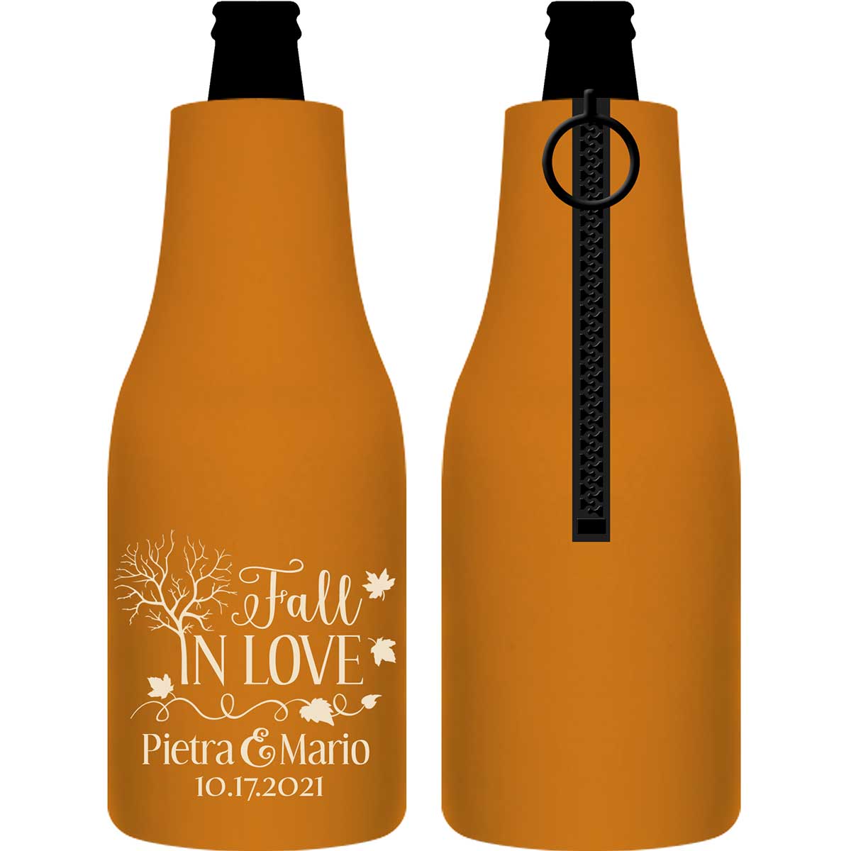 Fall In Love 2A Foldable Zippered Bottle Koozies Wedding Gifts for Guests