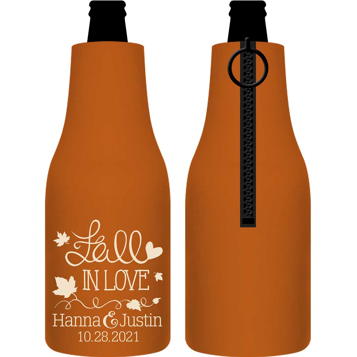 Fall In Love 3A Foldable Zippered Bottle Koozies Wedding Gifts for Guests