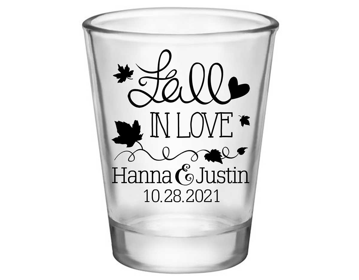 Fall In Love 3A Standard 1.75oz Clear Shot Glasses Autumn Wedding Gifts for Guests