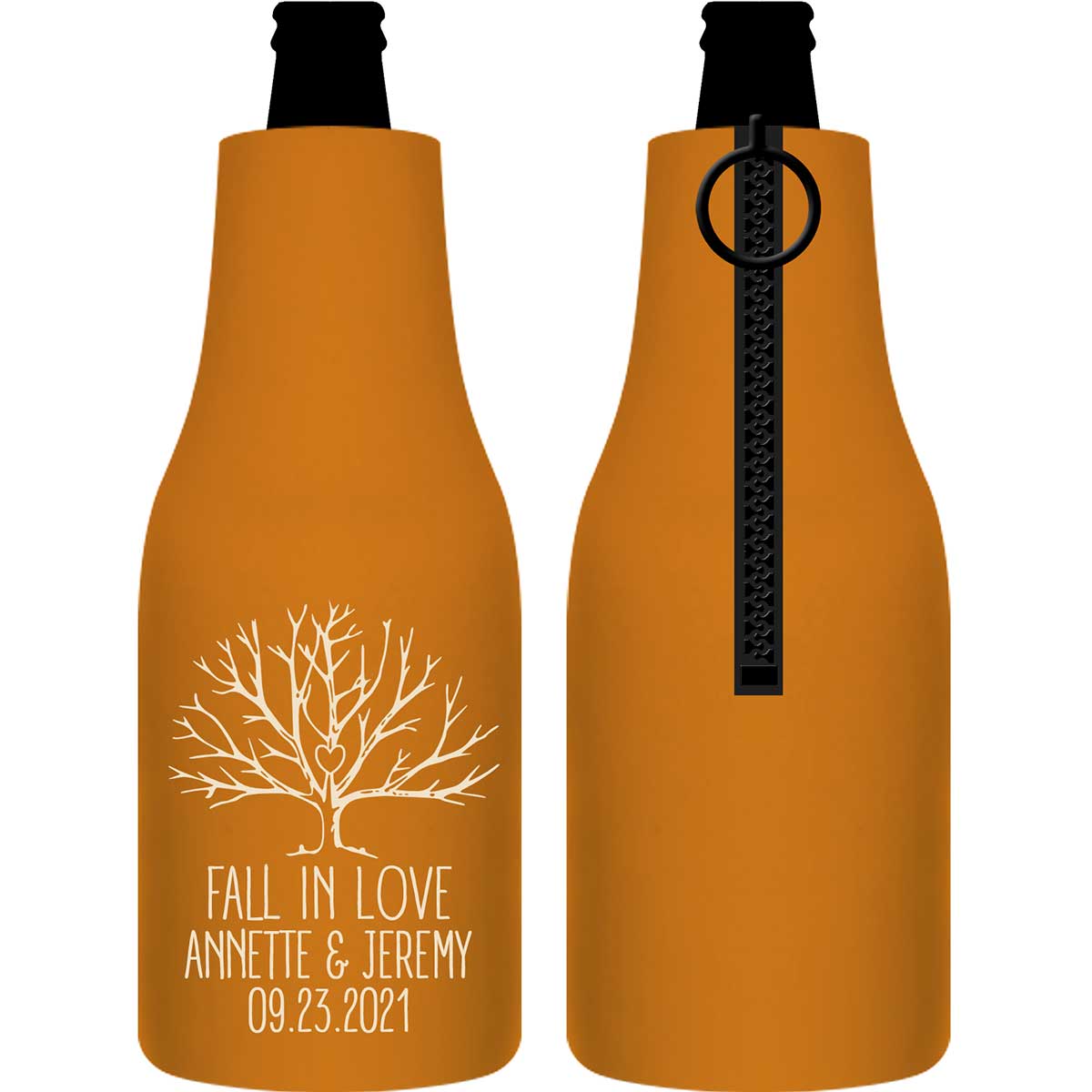 Fall In Love 4A Foldable Zippered Bottle Koozies Wedding Gifts for Guests