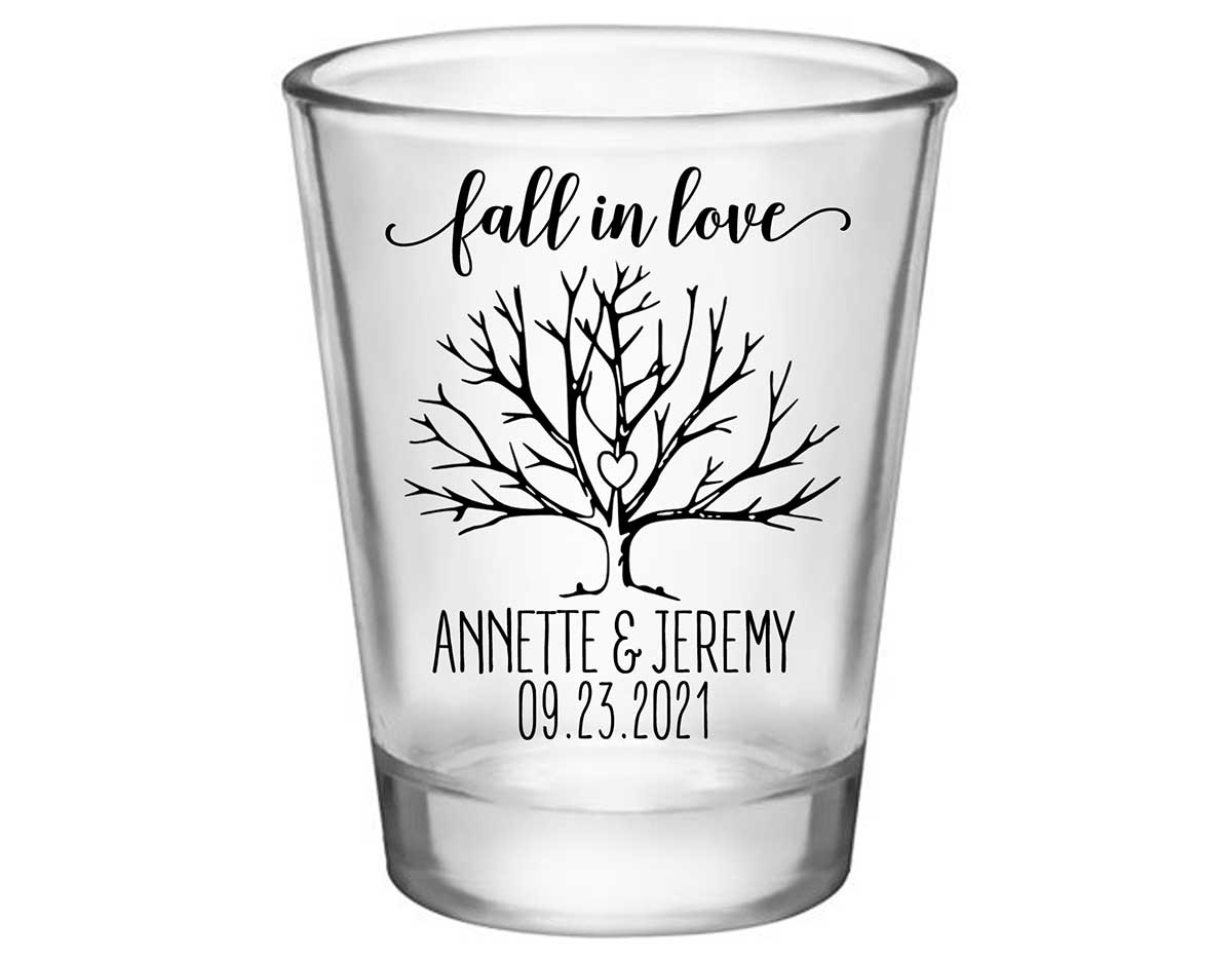 Fall In Love 4B Standard 1.75oz Clear Shot Glasses Autumn Wedding Gifts for Guests