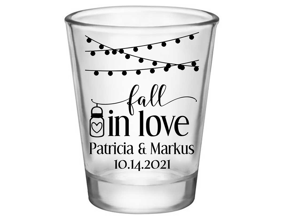 Fall In Love 7A Standard 1.75oz Clear Shot Glasses Autumn Wedding Gifts for Guests