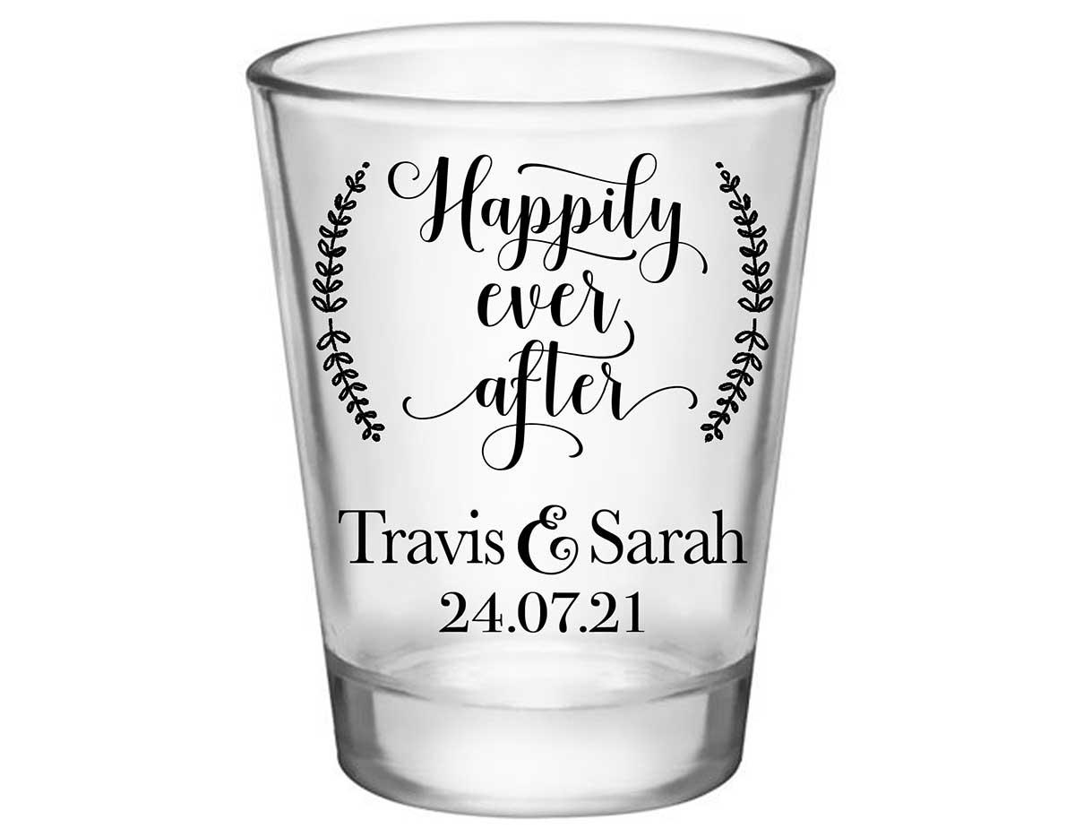 Happily Ever After 2A Standard 1.75oz Clear Shot Glasses Fairytale Wedding Gifts for Guests