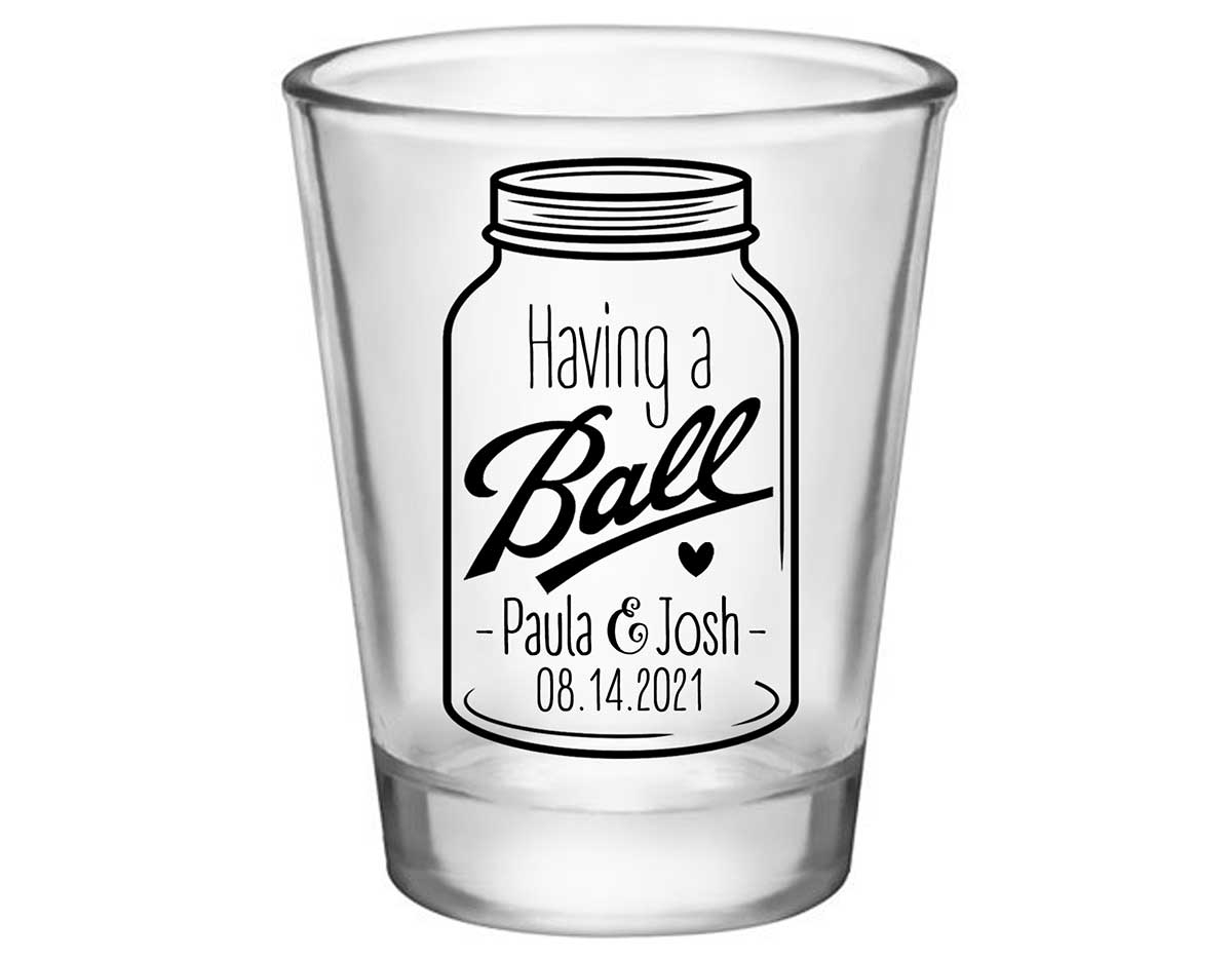 Having A Ball 1A Mason Jar Standard 1.75oz Clear Shot Glasses Rustic Wedding Gifts for Guests