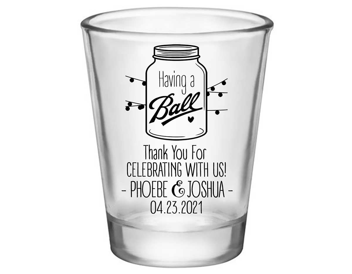 Having A Ball 1B Mason Jar Standard 1.75oz Clear Shot Glasses Rustic Wedding Gifts for Guests