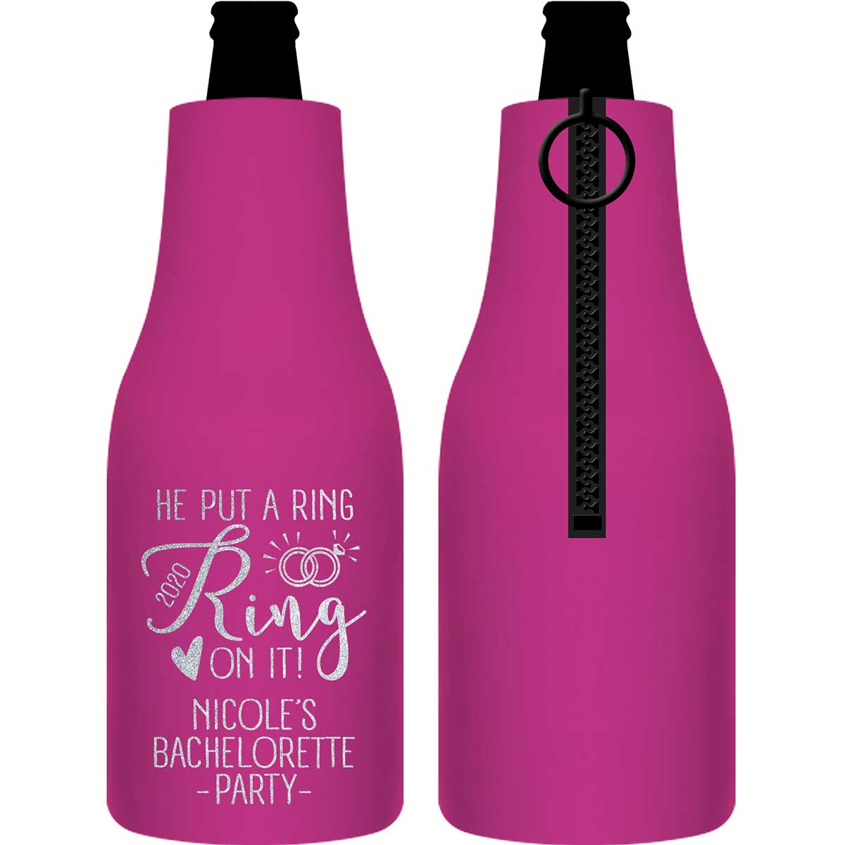 He Put A Ring On It Bachelorette 1A Foldable Zippered Bottle Koozies Bachelorette Party Gifts for Guests