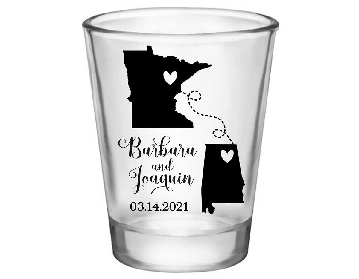Home is Where You Are 1A Any Maps Standard 1.75oz Clear Shot Glasses Destination Wedding Gifts for Guests