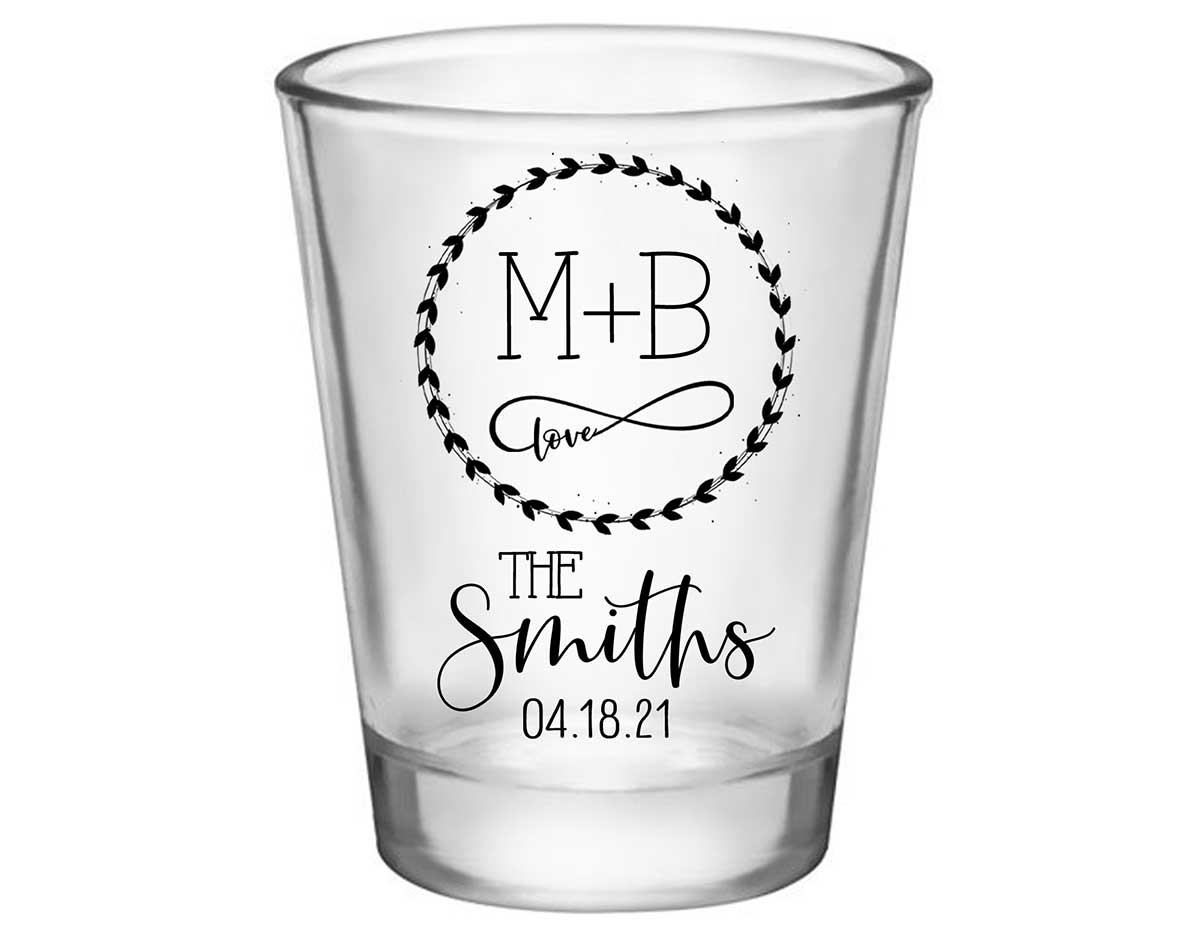 Infinite Love 1A Infinity Symbol Standard 1.75oz Clear Shot Glasses Romantic Wedding Gifts for Guests