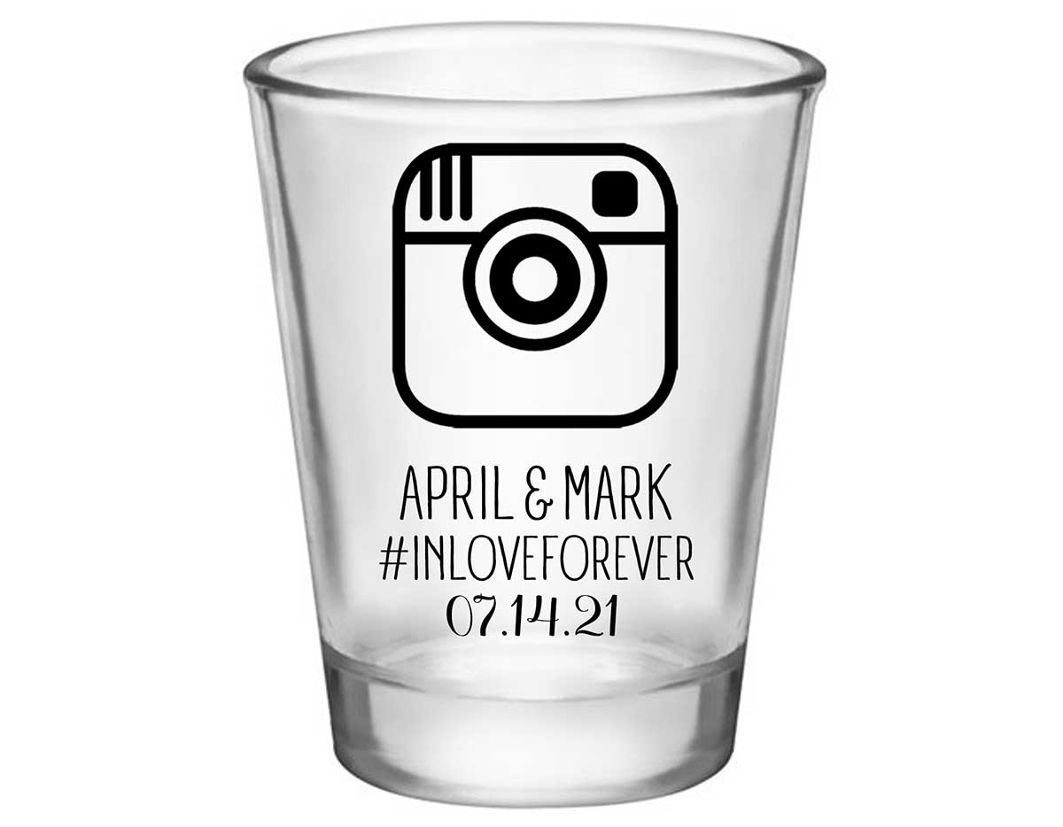 Instagram Hashtag 1A Standard 1.75oz Clear Shot Glasses Cute Wedding Gifts for Guests