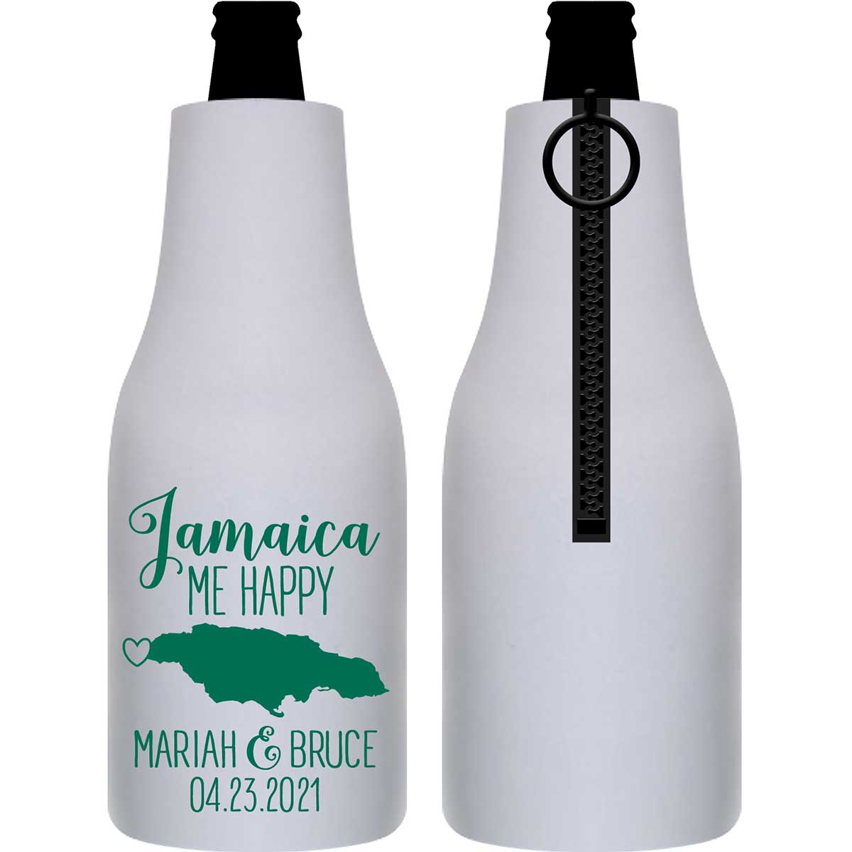 Jamaica Me Happy 1A Foldable Zippered Bottle Koozies Wedding Gifts for Guests