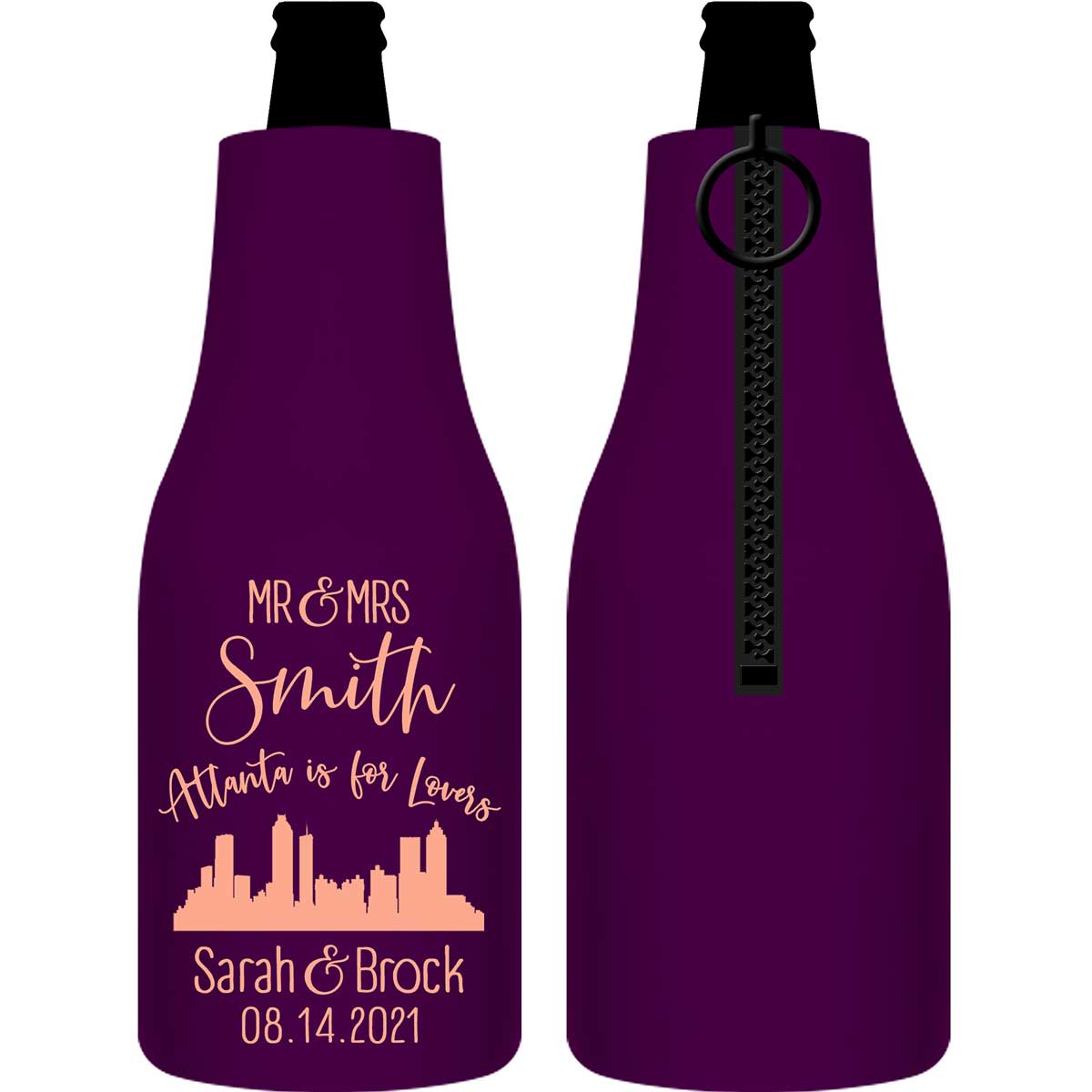 Just For Lovers 1A Any City Skyline Foldable Zippered Bottle Koozies Wedding Gifts for Guests