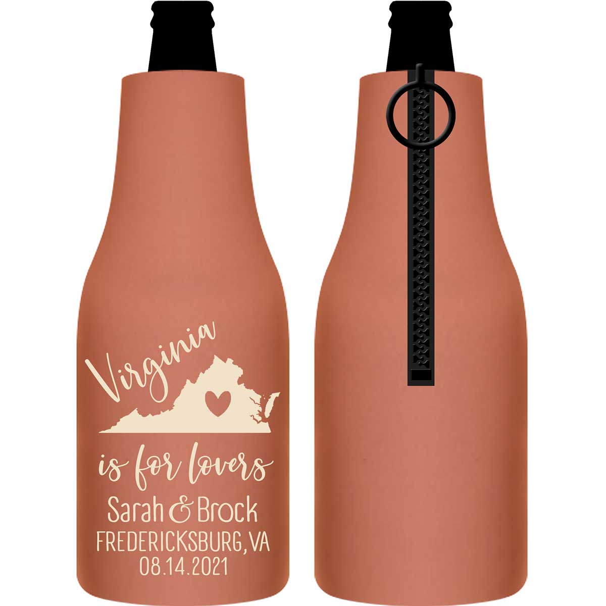 Just For Lovers 2A Any Map Foldable Zippered Bottle Koozies Wedding Gifts for Guests