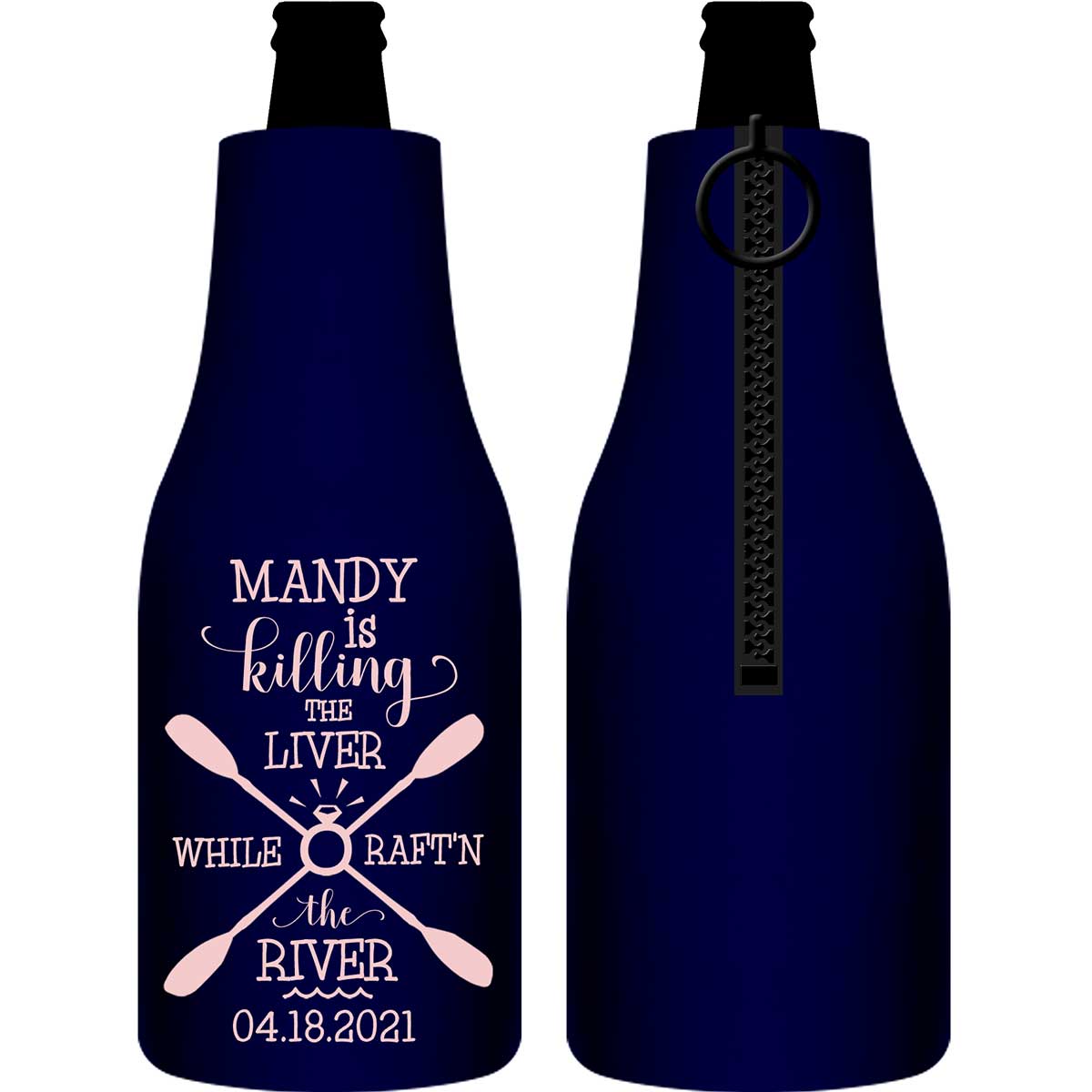 Killing The Liver While Rafting The River 1A Foldable Zippered Bottle Koozies Bachelorette Party Gifts for Guests
