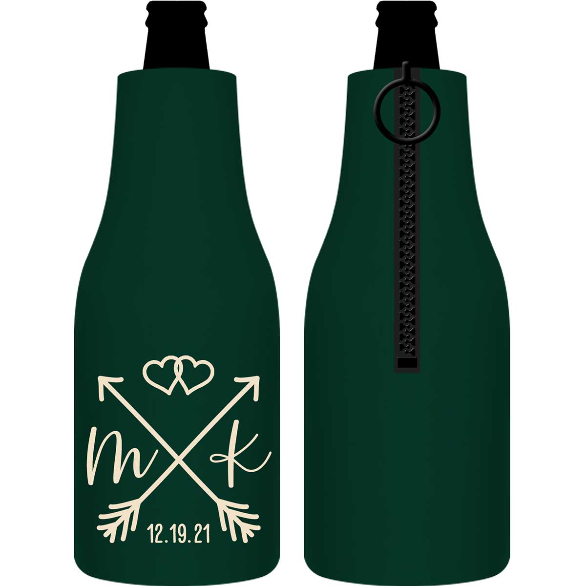 Love Arrows 1A Classic Foldable Zippered Bottle Koozies Wedding Gifts for Guests