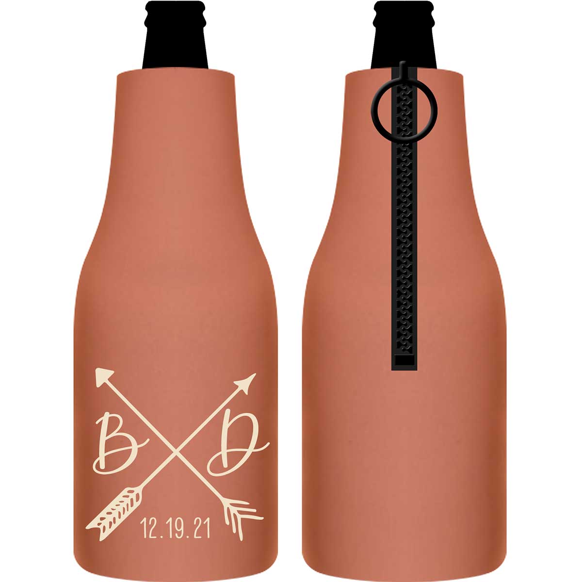 Love Arrows 2A Classic Foldable Zippered Bottle Koozies Wedding Gifts for Guests